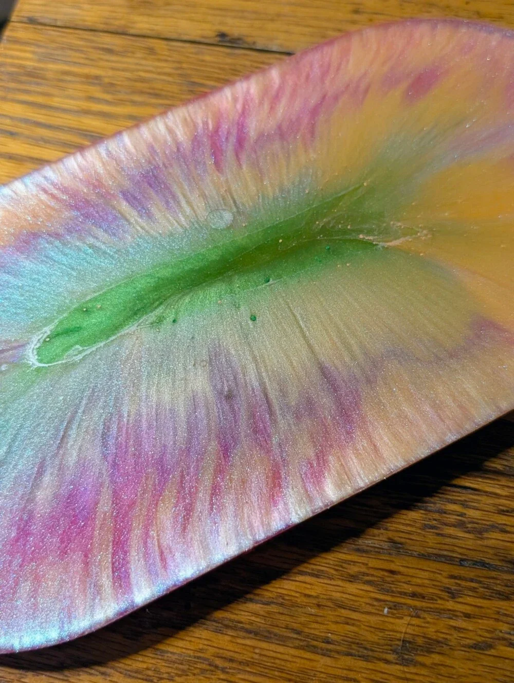 Handmade Iridescent Rainbow Resin Trinket Tray